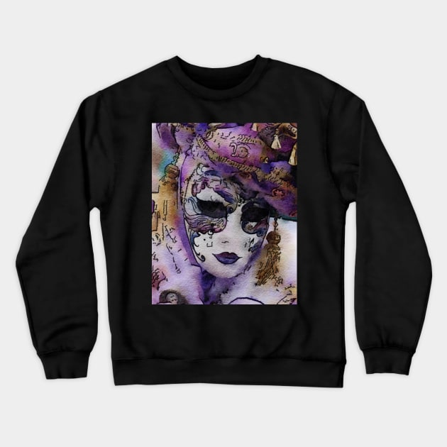 Grand Masquerade Mask in Lilac Crewneck Sweatshirt by KirstenStar 